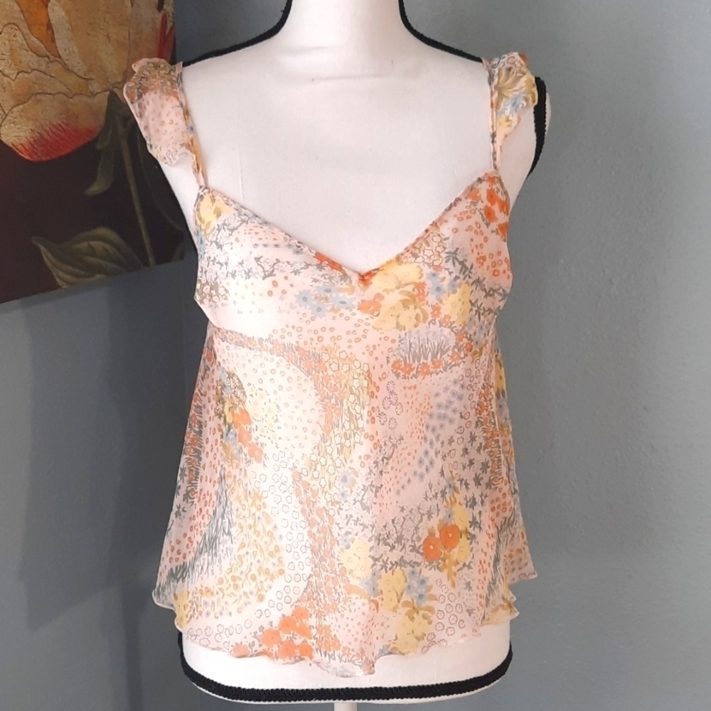 Victoria's Secret Ruffle Strap Sheer Cottagecore Tank top - Picture 2 of 8